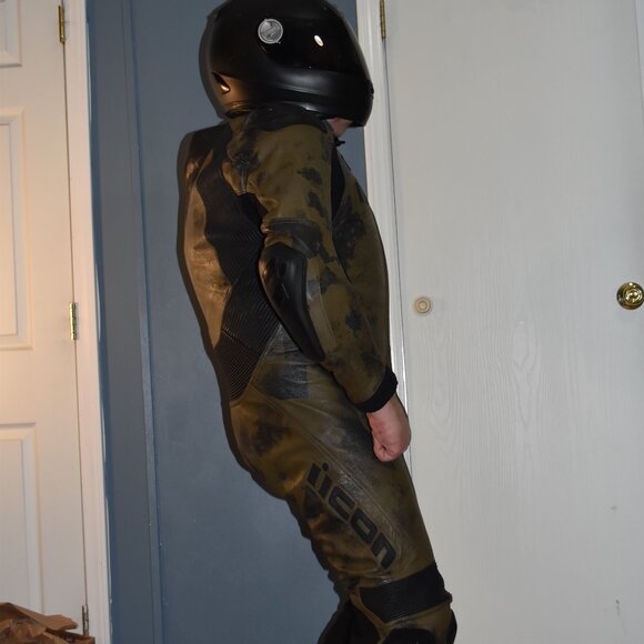 Icon Hypersport Battlescar leather motorcycle 🏍 suit size US 46/ EURO56 - Picture 14 of 16